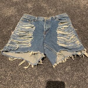 Distressed Denim Shorts